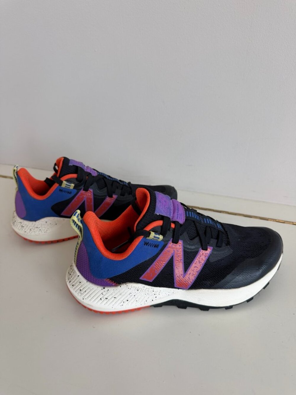 New Balance Black Purple Orange Athletic Sneakers